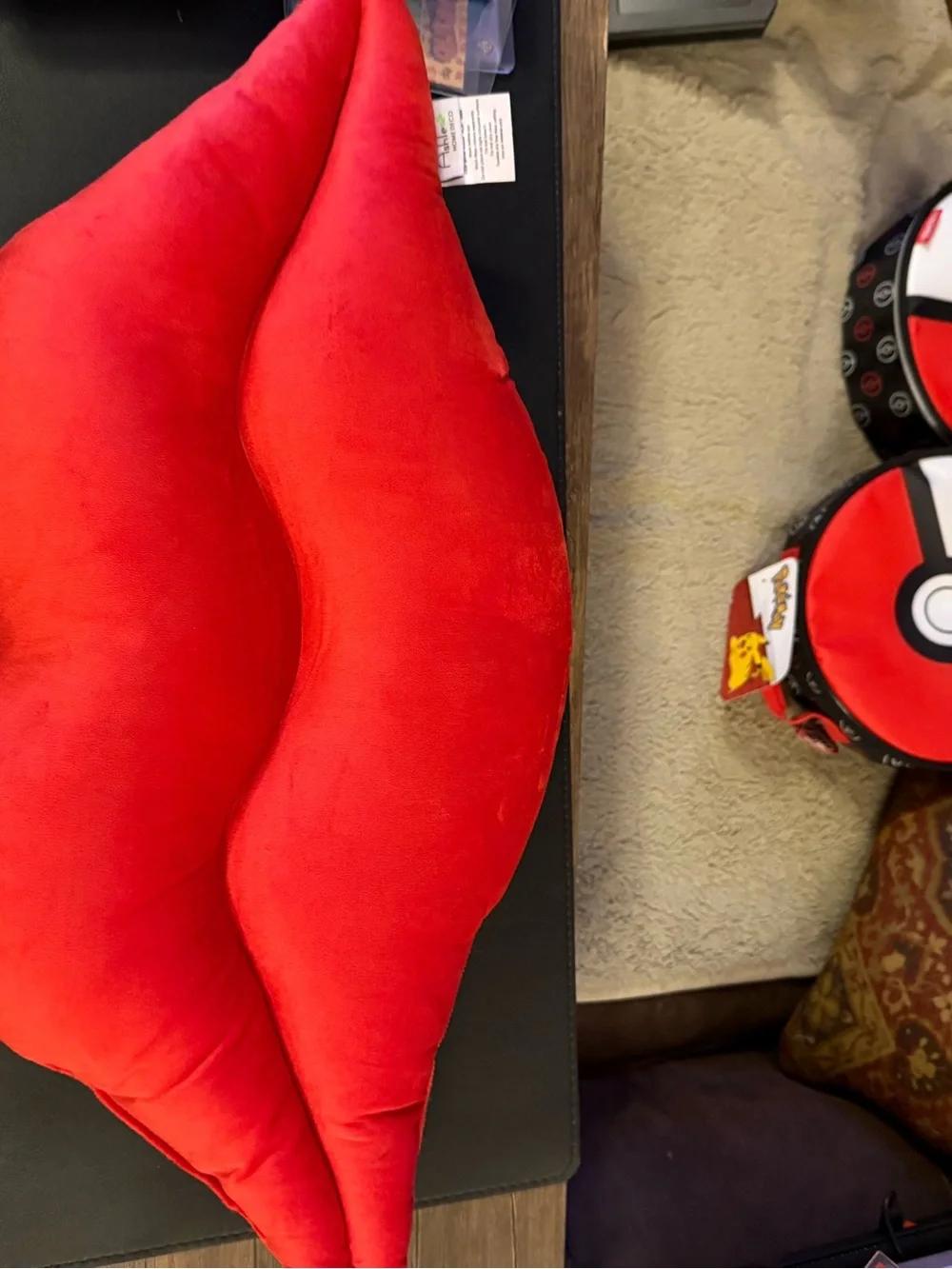 Ashley By 26 International Red Lip-Shaped Accent Pillow